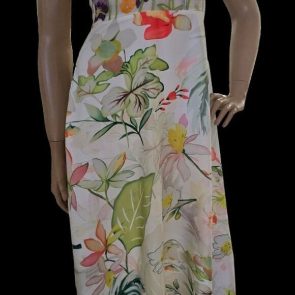 MOOERKERR Dress Floral Embroidered Body Sleeveless Back Zip Sz M - Picture 4 of 13